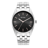 Titan Workwear Black Dial Steel Watch 1866SM01