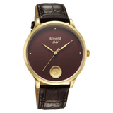 Sonata Maroon Coin Dial Men's Watch 7153YL03