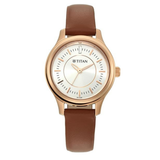 Titan Silver Dial Tan Women’s Watch 2638WL01