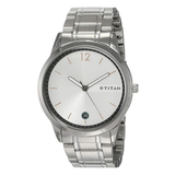 Titan White Dial Stainless Steel Men's Watch 1806SM01