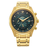 Titan Regalia Green Dial Gold Chronograph Watch 1830YM02