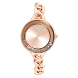 Fastrack Glitch Rose Gold Dial Girls Watch NT68026WM01