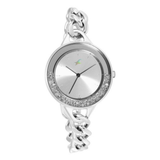Fastrack Glitch Silver Dial Girls Watch NS68026SM01