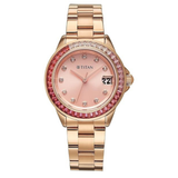 Titan Glamour Pink Dial Women’s Watch 95382WM01