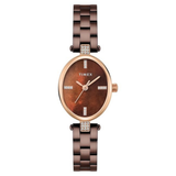 Timex Oval 23mm Brown Dial Analog Women Watch TWEL27202