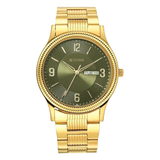 Titan Karishma Green Dial Day-Date Gold Watch 1650YM08