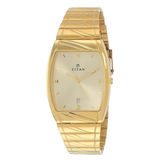 Titan Rectangle Champagne Dial Men’s Watch NU9315YM02
