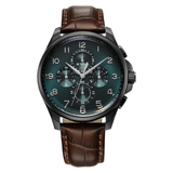 Titan Classic Chronograph Teal Green Dial Leather Watch 90169NL01
