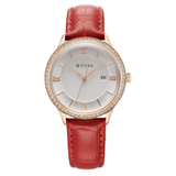 Titan Bright Leathers Red Women’s Watch NT95247WL01