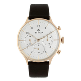 Titan Classique White Dial Leather Watch 90102WL01