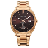 Titan Classique Suave Brown Dial Rose Gold Men’s Watch 90189WM01