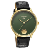 Sonata Green Coin Dial Men's Watch 7153YL04