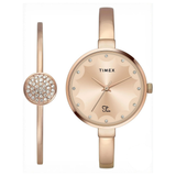 Timex Fria Rose Gold Round Dial Women’s Watch TWEL18502