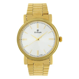 Titan Silver Dial Stainless Steel Watch for Men