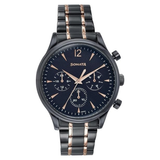 Sonata Black Dial Two-Tone Strap Men's Watch NU77146KM02