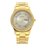 Titan Quartz Champagne Dial Watch for Men 1650YM09
