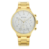 Titan Urban Magic Silver Dial Men’s Gold Watch 90102YM01