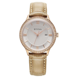 Titan Bright Leathers Brown Women’s Watch NT95247WL04