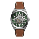 Fossil Everett Automatic Brown Leather Watch ME3261