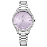 Fastrack Stunners Purple Dial Silver Girls Watch 6296SM01