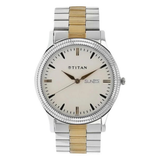 Titan White Dial Two-Tone Men's Watch 1650BM01