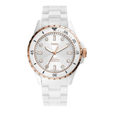 Fossil FB-01 White Ceramic Analog Watch for Women CE1107