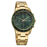 Sonata Green Dial Gold Strap Men's Watch 77187KM06