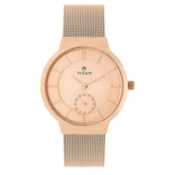 Titan Rose Gold Dial Women’s Watch NS95033WM01