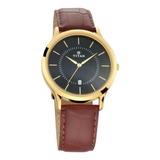 Titan Black Dial Leather Date Watchnu 1825yl01