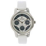 Titan Quartz Multifunction White Dial Women’s Watch NJ2481SL04