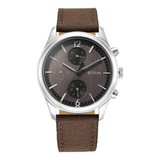 Titan Brown Dial Multifunction Leather Watch 1805SL12