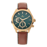 Titan Maritime Green Dial Leather Watch 1829QL01