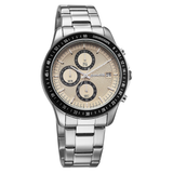 Sonata Champagne Dial Silver Strap Men's Watch 77187KM01