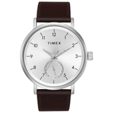 Timex Silver Round Brass Dial Men’s Watch TWEG20019