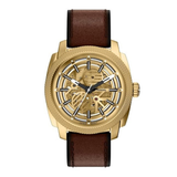 Fossil Machine Automatic Brown Leather Watch ME3278