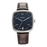 Titan Neo Curve Blue Dial Brown Leather Watch for Men NS1885SL03
