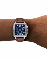Michael Kors Rhys Blue Dial Leather Strap Watch MK9231 Men