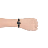 Fossil Carlie Mini Three-Hand Black Leather Watch for Women ES4700