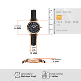 Fossil Carlie Mini Three-Hand Black Leather Watch for Women ES4700