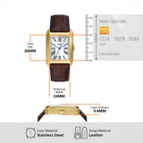 Fossil Carraway Leather Rectangular Watch for Men FS6011