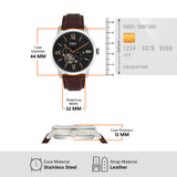 Fossil Townsman Automatic Skeleton Dial Leather Watch for Men ME3061