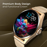 Titan Crest AMOLED BT Calling Smartwatch Rose Gold Mesh