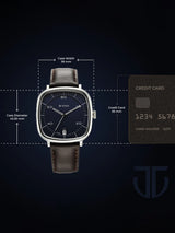 Titan Neo Curve Blue Dial Brown Leather Watch for Men NS1885SL03