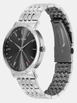 Titan Elegance Dark Grey Dial Steel Watch 90202SM01