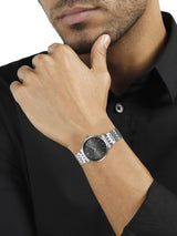 Titan Elegance Dark Grey Dial Steel Watch 90202SM01