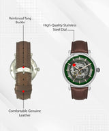 Timex E Class Green Skeleton Automatic Men Watch TWEG16717