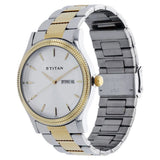 Titan Silver Dial Day & Date Watch for Men 1650BM01